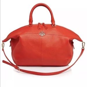 Tory Burch Ivy Samba Orange/Red Leather Satchel